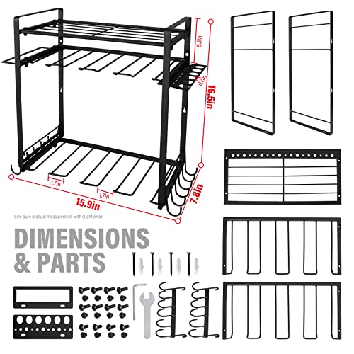 Dofimate Power Tool Organizer Wall Mount,Power Tool Storage Rack,3 Layers Drill Holder Wall Mount,Drill Storage Rack,Cordless Power Tool Organizer（Black） #TOP3
