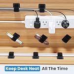 Cable Management Under Desk, 【Up to 15 Cord】【Enhanced Wire Holder】 Cord Organizer, Adjustable Hook and Loop Cable Ties, Home Office Essentials, Cable Hider Clips Under Table, 20 Pair - Image 2