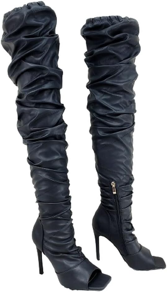 Peep Toe Stiletto Heel Over the knee Boots