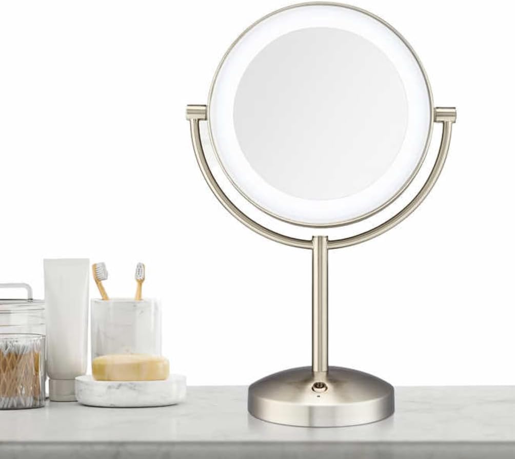 Conair Reflections DoubleSided LED Lighted Tabletop Mount Vanity Makeup Mirror, 1x