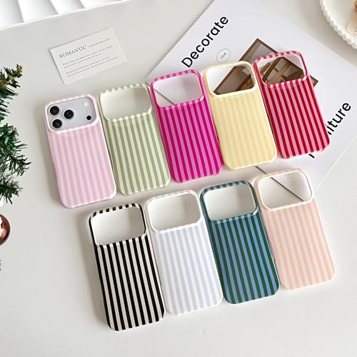 Yeddabox for iPhone 17 Pro Case Cute Striped Phone Case Soft TPU Slim Shockproof Phone Cover for Women Girls, Navy Blue by Yeddabox - Used condition - Image 7