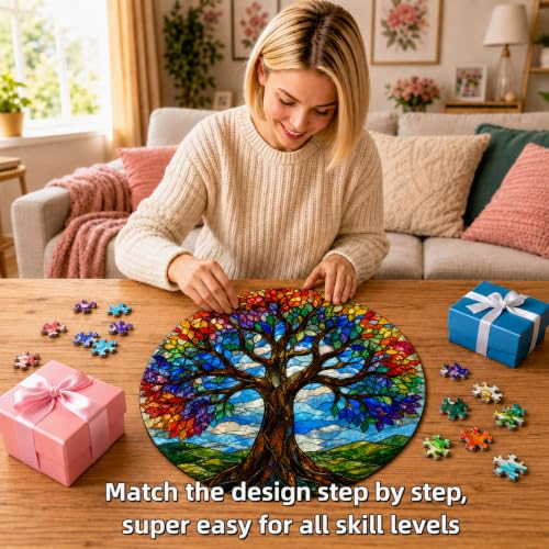 Puzzle acrílico Tree of Life colgante para ventana, 83 piezas, 7.8 pulgadas miniatura 6