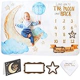 Baby Monthly Milestone Blanket Boy & Girl by Sandan - Super Soft, Extra Large Newborn Month Blanket...