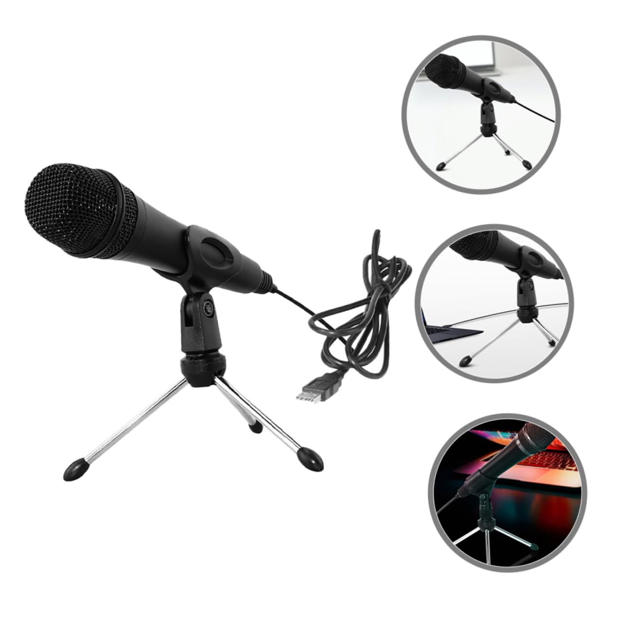 Toyvian Microfono Condensatore USB Professionale e Struttura in Abs e Metallo Connessione Stabile per Prestazioni in Diretta per Streaming e Gaming