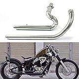 Condición: A estrenar 100% Motocicleta molduras Ajuste for Honda Corcel Shadow 400 600 VLX400 VLX600 escape VT400 C VT600 C motocicleta Pipe con el silenciador extraíble Silenciador (Color : Chrome)