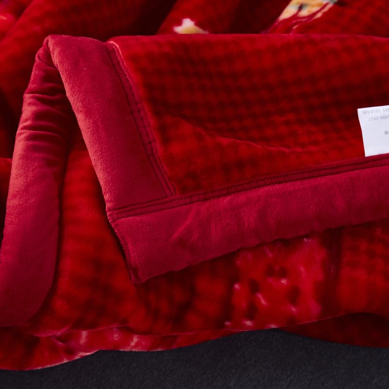 Nerz-Fleece-Decke, wendbar, 4,1 kg, schwer, gewebt, flauschig, weich, warm, für Herbst und Winter, 200 x 230 cm, perfekt für Bett, Zuhause und als Geschenk.