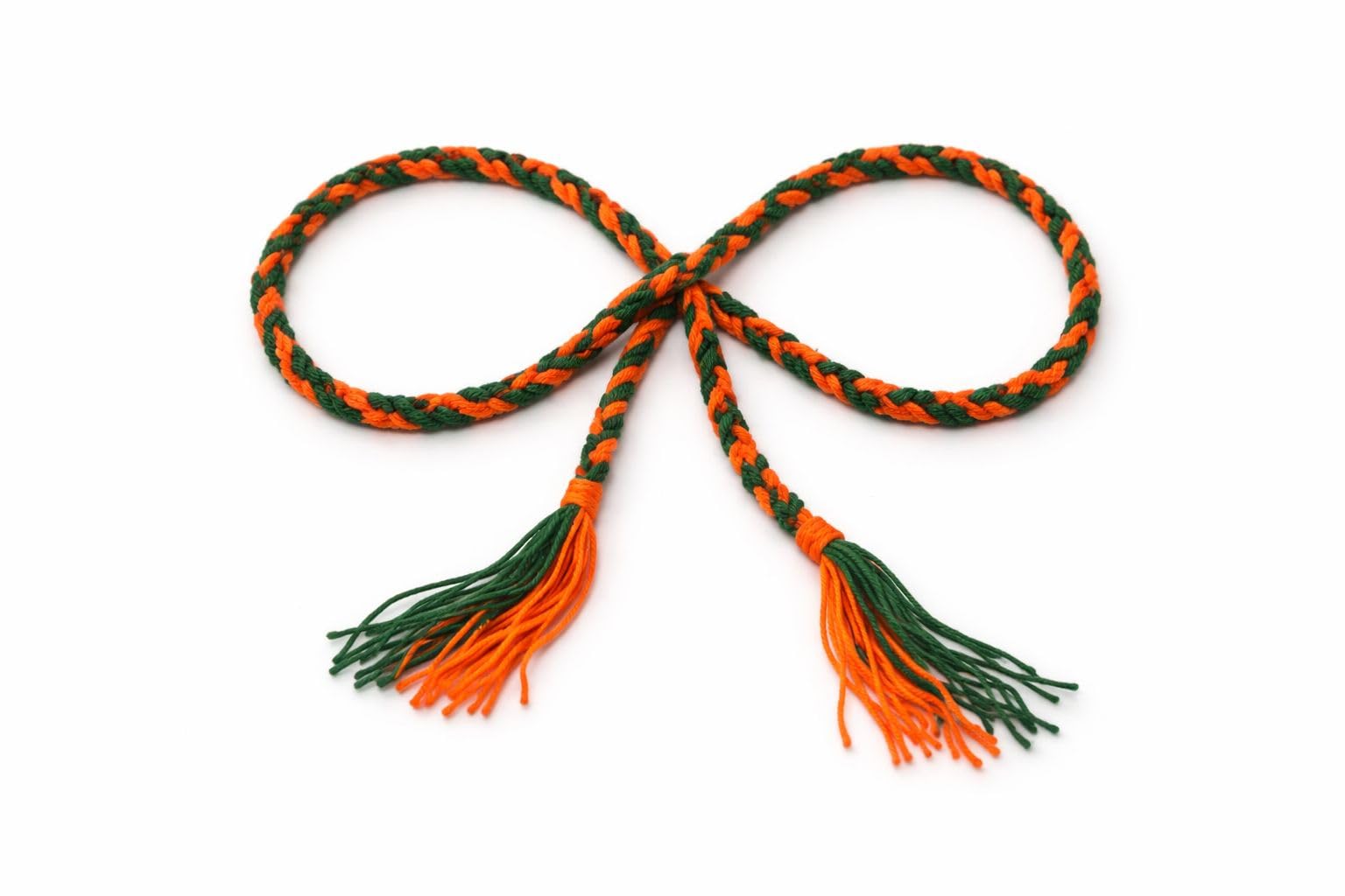 Handmade Braided Rope Belt, Orange and Green, Tassel Ends, Handmade with Woolen threade-image-41