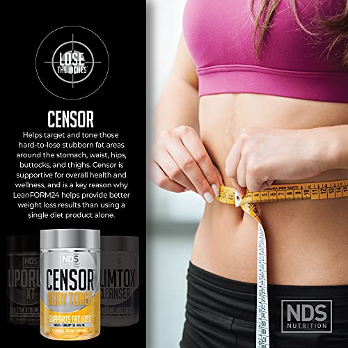 Leanform24 Nds Nutrition Maximum Strength Weight Loss - Decrease Appetite And Energy Booster - Glutamine, L-Carnitine, And Cla (Liporush Xt 60 Capsules, Censor 90 Softgels, And Slim-Tox 90 Capsules) #TOP3