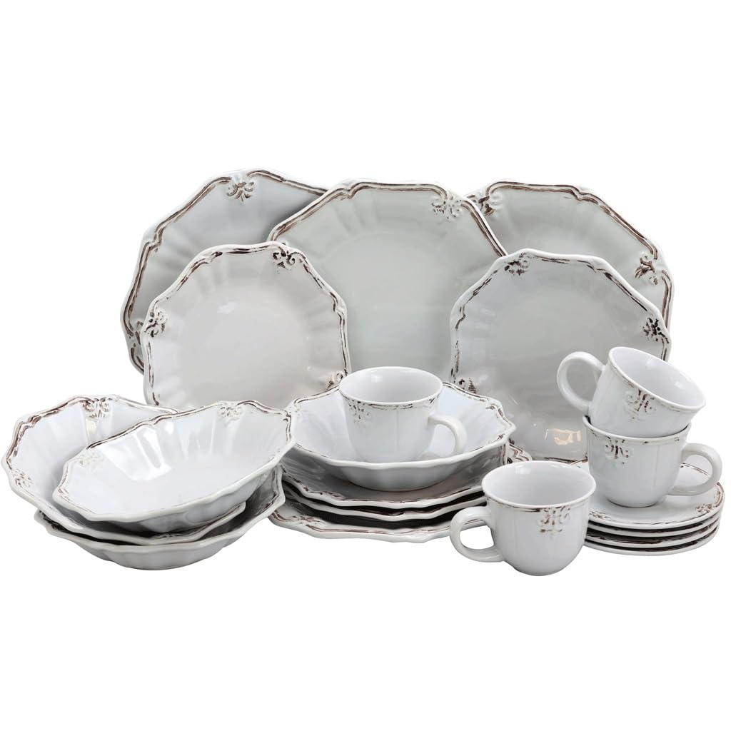 Ensemble de vaisselle 20 pièces avec assiettes et bols pour la table de maison