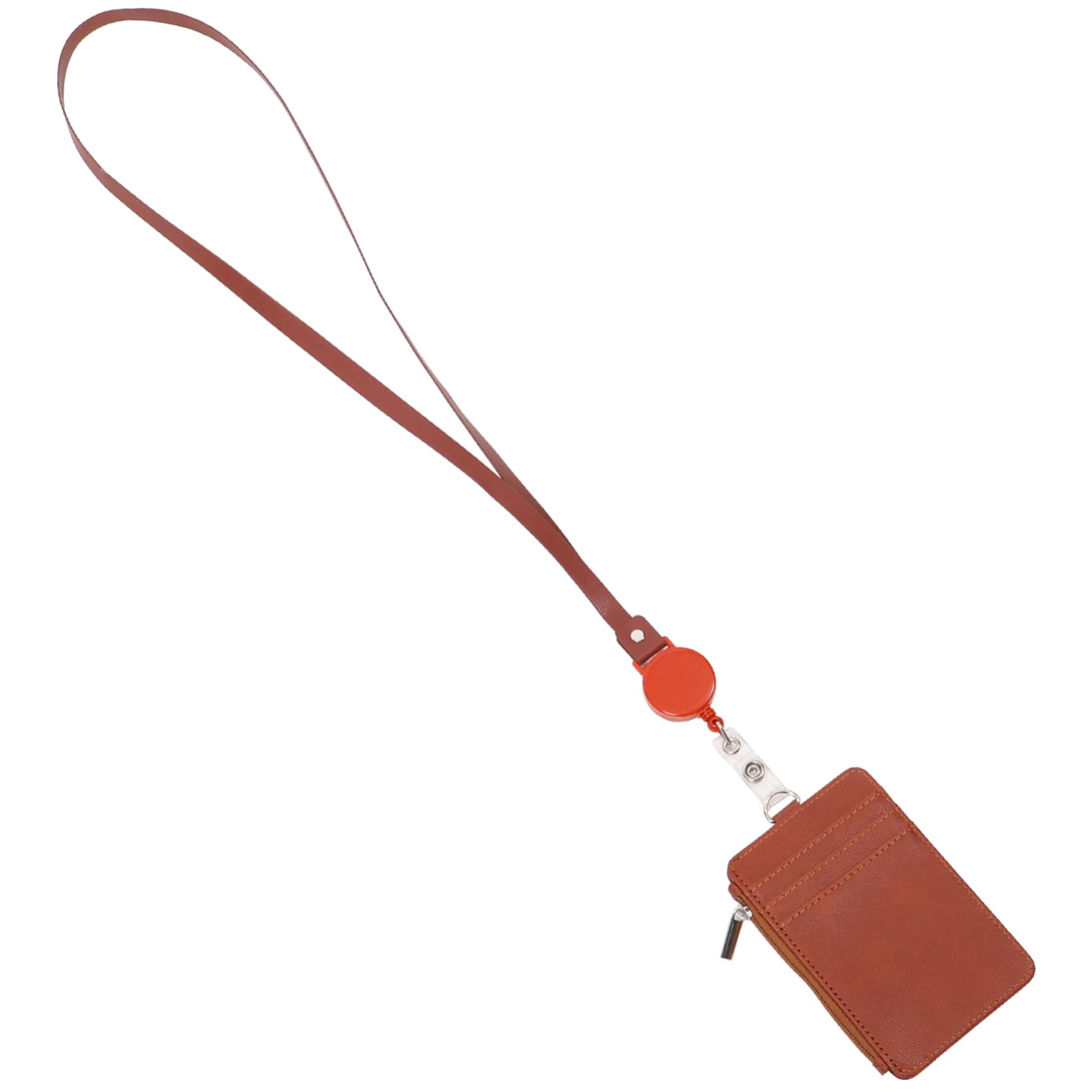 NUOBESTY Porta Biglietti Da Visita Verticale Da 3 Pezzi Con Finestra E Clip Girevole Porta Badge in Pelle Pu