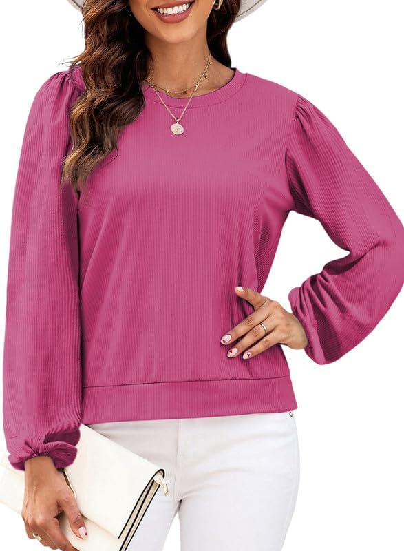 Miniatura 9 de SHEWIN Women's Crewneck Long Sleeve Womens Tops Knit T Shirts Sweatshirts for Women