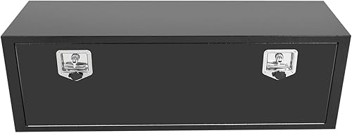 Miniatura 12 de Caja de almacenamiento de acero para debajo del cuerpo del camión de 24 pulgadas, organizador de herramientas de 24 x 12 x 14 con cerradura y llaves