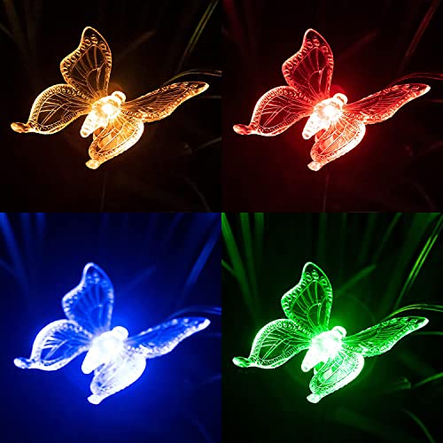 Solar Garden Lights Outdoor - 2 Pack Led Figurine Stake Light, Color Changing Decorative Landscape Light Led Solar Powered Hummingbird Butterfly Dragonfly For Patio Yard Pathway Halloween Christmas #TOP2