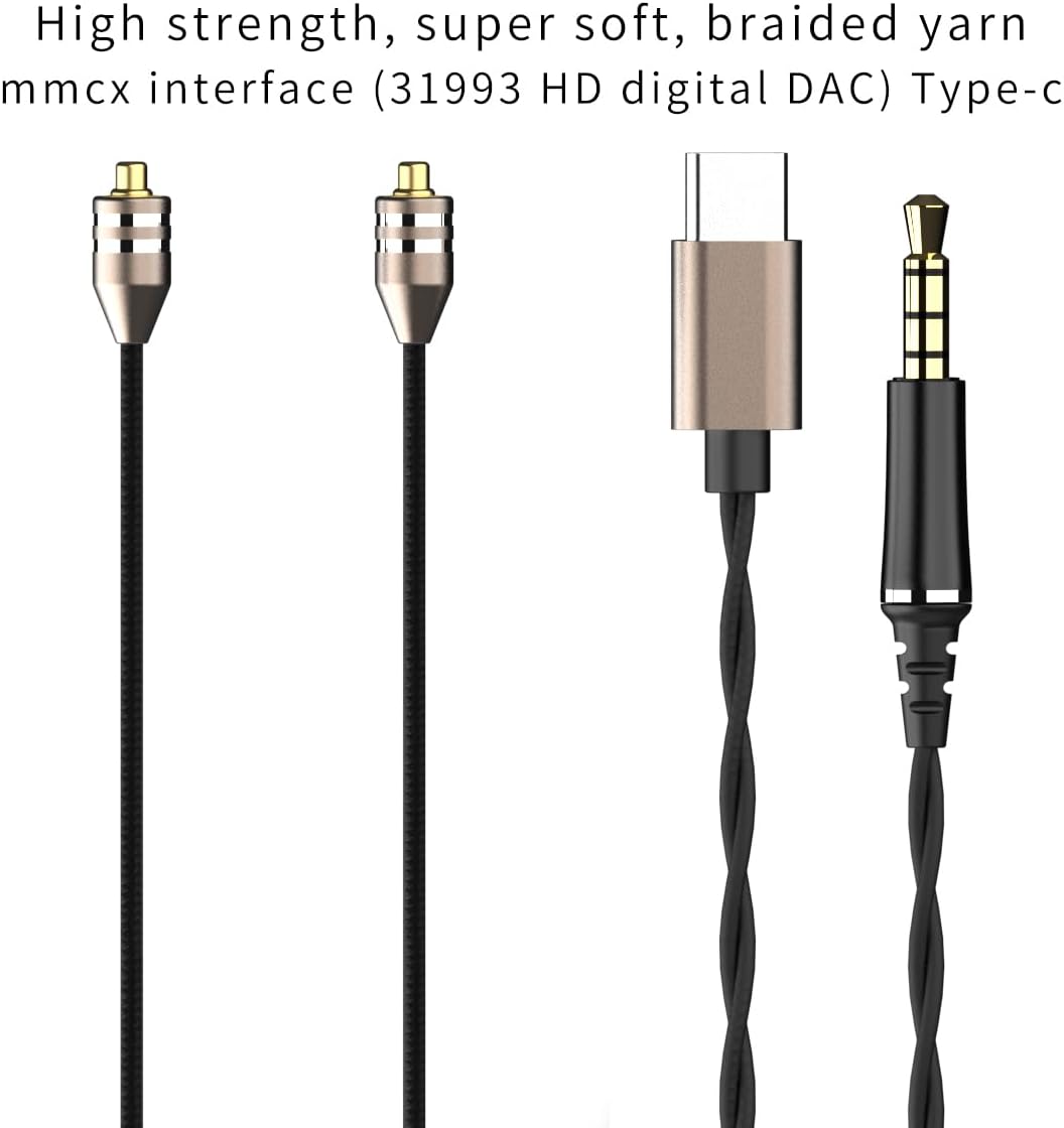 Smabat SL10 HiFi Earbuds Double Dynamic Resonance Structure with MMCX Interface Earphone (Type c), copper