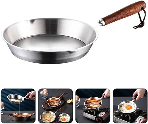 Miniatura 9 de Cabilock Sartén pequeña para huevos, 5 unidades, mini sartén de acero inoxidable, sartén antiadherente para freír huevos, sartén de calentamiento de