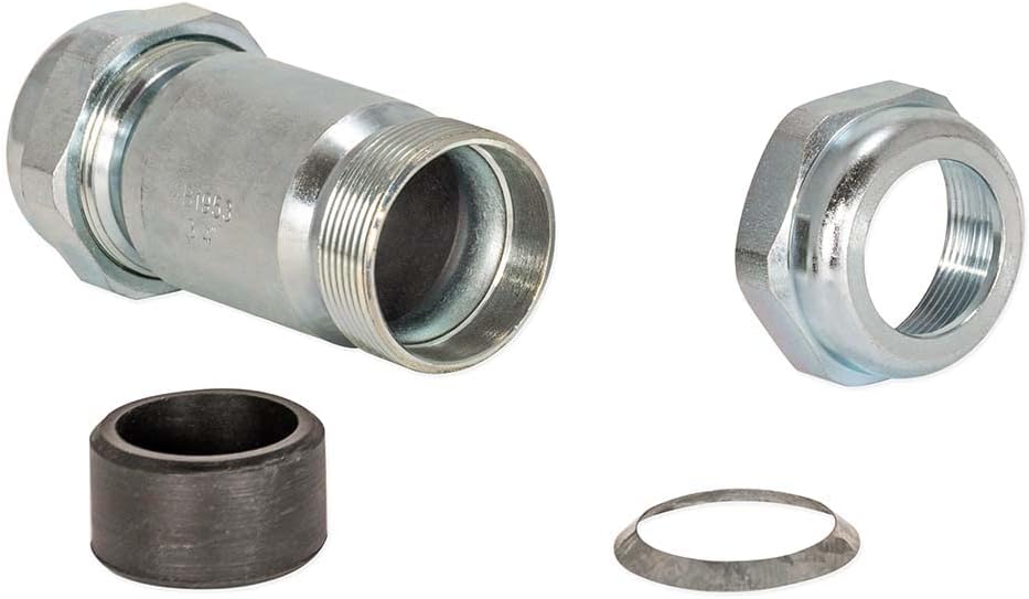Eastman 4-1/8 Inch Long Pattern Compression Coupling, 3/4 Inch IPS, Galvanized Steel, 20564
