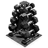 BalanceFrom Rubber Coated Hex Dumbbell Weight Set with Storage Rack, 100LB or 150LB or 200LB Set, 5-20 lbs or 5-25 lbs or 10-30 lbs Pairs