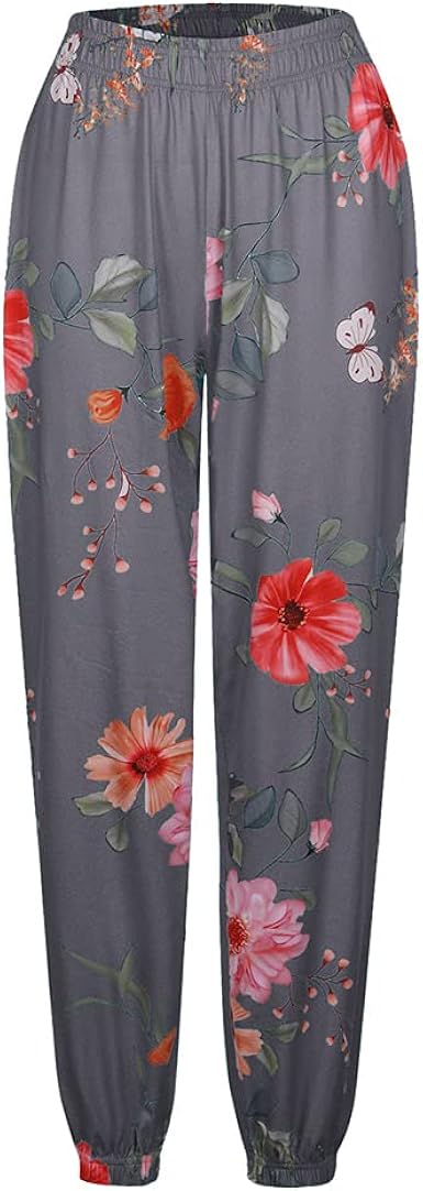 Amazon.com: Pantalón de mujer floral casual estampado de flores pantalones  de lápiz sueltos para otoño : Ropa, Zapatos y Joyería