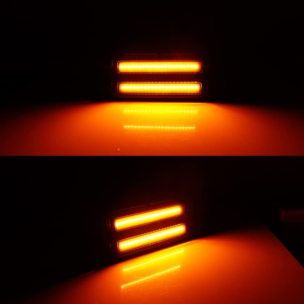 Smoked Lens Amber LED Front Bumper Side Marker Lights For 1970-1981 Pontiac Firebird Trans AM
