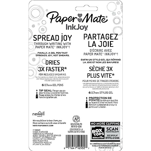 Paper Mate InkJoy Pens, Gel Pens, Medium Point (0.7 mm), Assorted, 6 Count by Paper Mate - Image 9