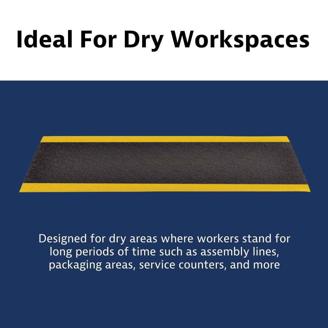 NOTRAX Anti-Fatigue Tapis, 91cm x 150cm, Noir/Jaune