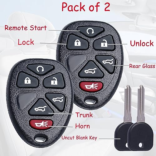 image for SUPALAND Key Fob Keyless Entry Uncut Ignition Key Fits for GMC Yukon C
