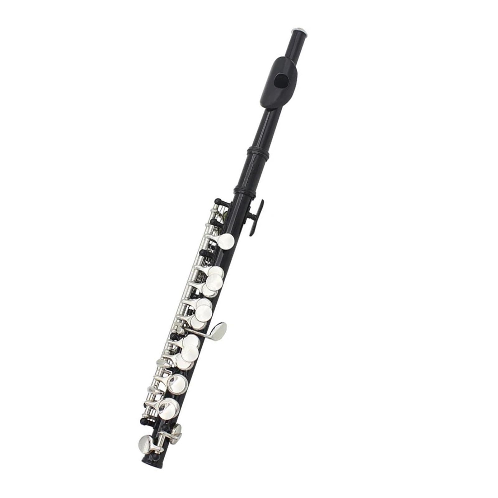 flet prosty 16-otworowy instrument dęty drewniany Piccolo Silver Piccolo z półfletem, biały mosiądz, posrebrzany