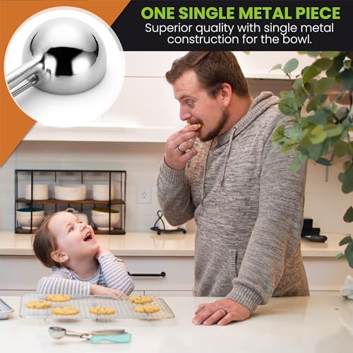 Image of Spring Chef Large #20 Stainless Steel Cookie Scoop for Baking - Melon Baller - Multifunctional 2.93 Tbsp Cookie Scooper with Trigger Release for Ice Cream, Meatball, Cupcake, Muffin - Mint