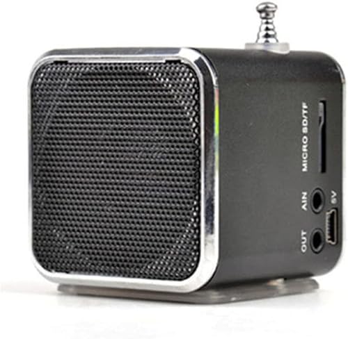 Miniatura 6 de Mini altavoz portátil reproductor de música, radio FM, altavoz estéreo, soporte para tarjeta TF y disco U, diseño breve, mini altavoz perfecto para