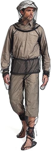 Lixada Tuta Apicoltore, Zanzara Tuta Leggero Set Leggero Anti Zanzara Repellente Abbigliamento per Ultra-fine Maglia Campeggio Ape Alimentazione Campeggio Pesca - 9