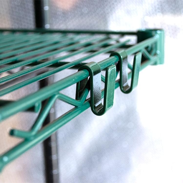 8 Pack Wire Shelving S Hook (Green Expoxy), Connecting Wire Shelf Units Together, S Clips for Wire Sheling System
