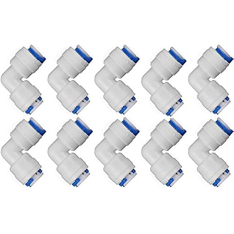 Lemoy 1/4 inch Tube to 1/4 inch Tube push fit elbow quick connect for RO water system Set Of 10 Cover