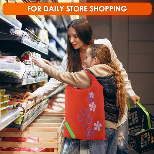 5 PCs Fruit Micro Tote Bag – Reusable Grocery Bags Foldable with 15\"x15\" Capacity Size, Washable Build for Wear Resistance and Long Service Life – Handy Choice for Market Trips and Daily Carrying