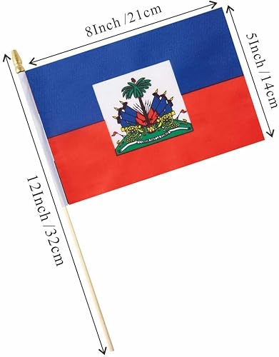 Miniatura 7 de Paquete de 25 mini banderas chilenas de mano con bandera de Chile en palo de 5 x 8 pulgadas