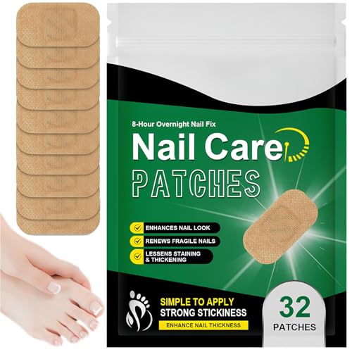 Fungal Nail Treatment Fungal Nail Patches Extra Strength, 32PCS Repair Pads for Damaged Toenails & Fingernails, 8-Hour Overnight Treatment to Restore Healthy Nails, Fast-Acting & Long-Lasting Results