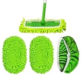 UFOGIFF Thickened Heavy-Duty Chenille Mop Pads Compatible with Swiffer and All Other 10-12 Inch Mops,Reusable Wet & Dry Mop Refills,Machine Washable for Hardwood,Tile,Laminate Floors