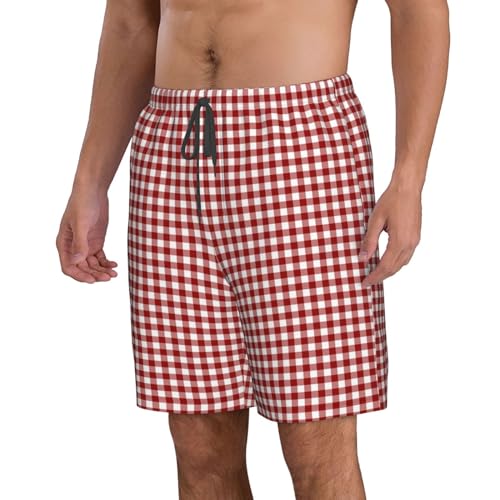Gray and Black Lumberjack Buffalo Plaid Fabric Mens Swim Trunks Quick Dry Swim Shorts with Mesh Lining Funny Beach Shorts2