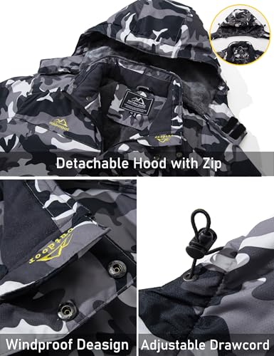 MAGCOMSEN Chaqueta de esquí impermeable para hombre a prueba de viento al aire libre Mountain Parka Fleece Chaquetas con capucha - imagen 6