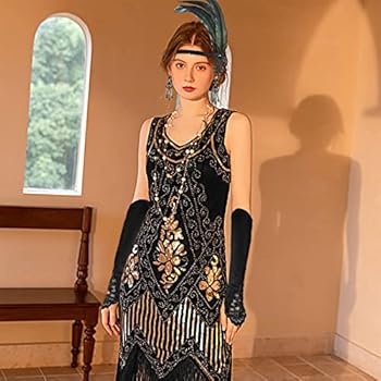 BABEYOND 1920s Flapper Veer Haarband - Great Gatsby Hoofdband BABEYOND 1920s Flapper Veer Haarband - Great Gatsby Hoofdband