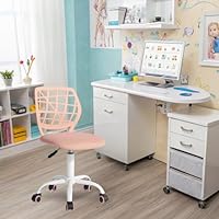 FurnitureR Zahnarztstuhl, um 360 ° drehbar, Farbiger Hocker für Zahnassistenten, höhenverstellbar, ergonomisch, für Zahnarztpraxen, Massagesalons, Büro, Klinik, 38,5 x 40 x 87 cm, Rosa