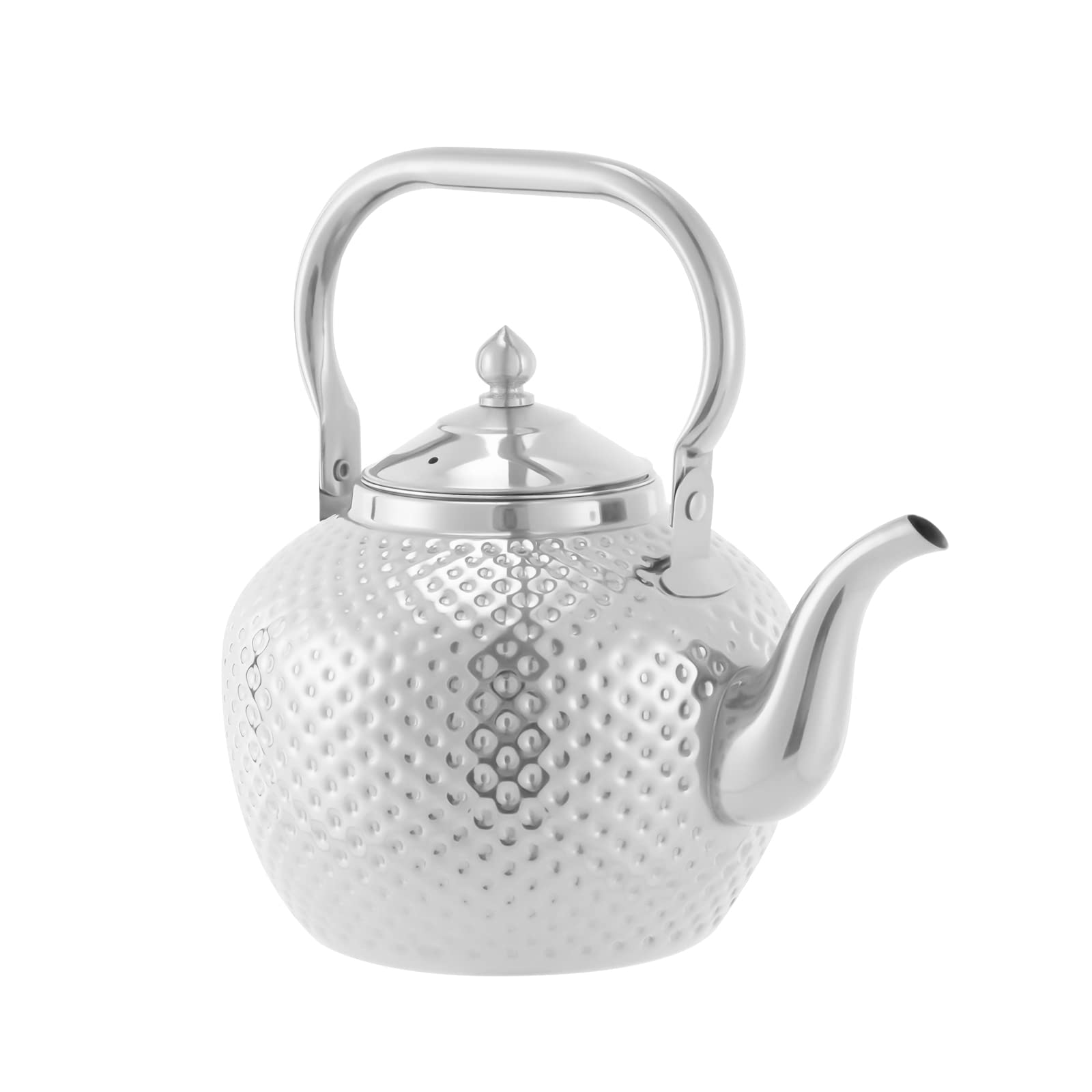 Jujudubo 2L/60oz Stainless Steel Teapot with Tea Filter, Induction, Silver