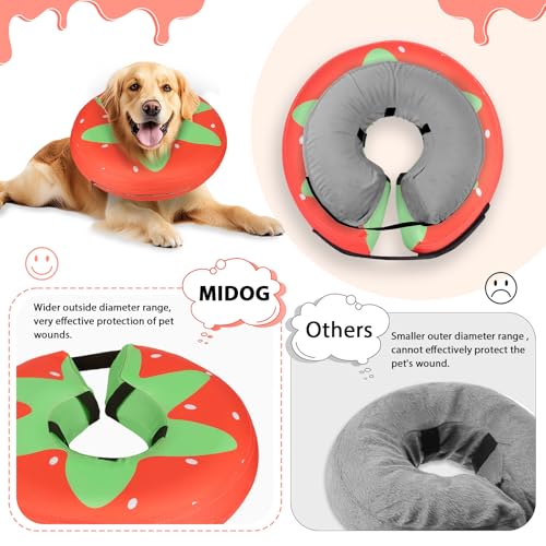 Image of MIDOG Inflatable Dog Cone, Donut Recovery Collar After Surgery, Medium+