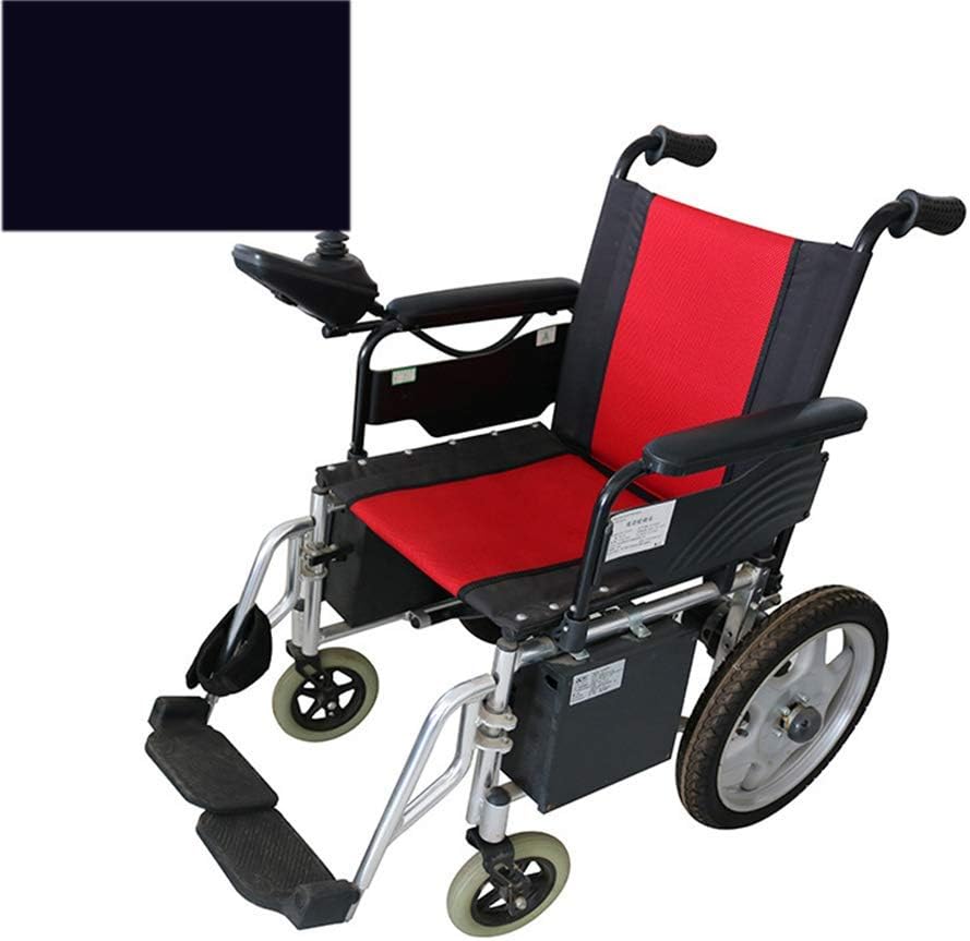 ZSMLB Silla de Ruedas de Ayuda de Movilidad compacta y Plegable, Silla de Ruedas eléctrica Ligera Scooter médico portátil (Rojo)
