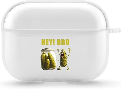 Pickles Hey! Bro - Funda protectora transparente para auriculares de carga compatible con AirPod Pro TPU