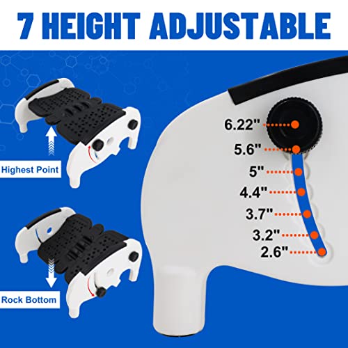 Vhelyom Under Desk Footrest| Elephant Footrest| Massage Surface With 7 Height Adjustable Foot Stool, Black & White Office Foot Stool| Used In Office, Home, Car, Train| Double Side Footrest (Black) #TOP5