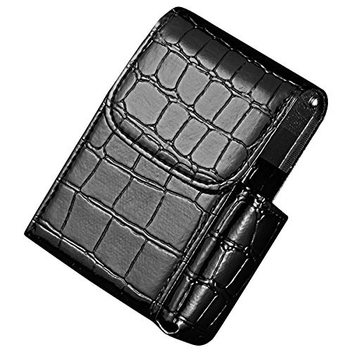 Sasairy Unisex Pitillera de PU Cuero Patrón de Cocodrilo Caja de Cigarrillos con Mechero Caso de Cigarrillos Portátil Caja de Tabaco para...