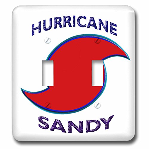 Interrupteur Hurricane Sandy double à bascule avec motif tempête 3dRose lsp_76841_2