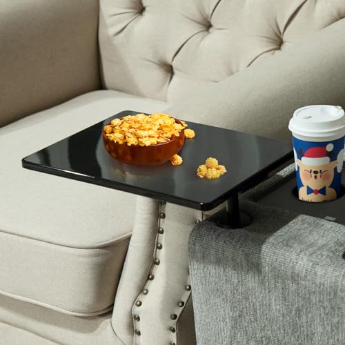 beyond SMART Oversized 360° Swivel Tray Table, Dinner Tray, Connect with Power Grommet, Exclusively for Sofa Armrest,Black