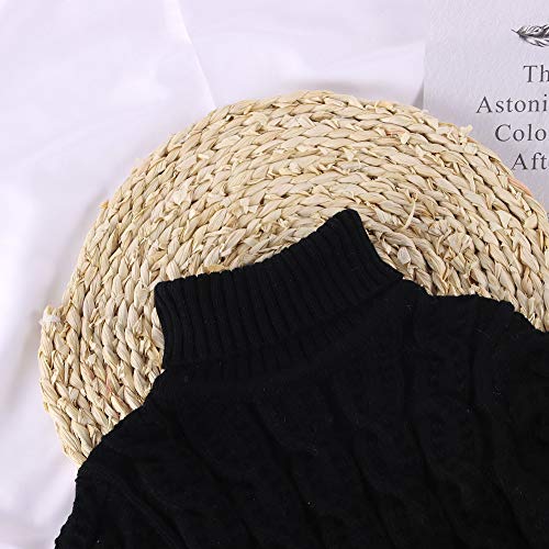 Modntoga Baby Boys Girls Sweaters Knit Cable Turtleneck Soft Warm Toddler High Collar Twist Children's Sweater(Black, 18-24M) #TOP2
