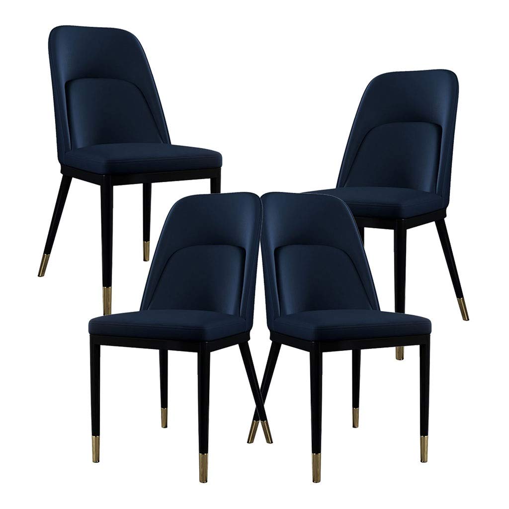 SJIALEN 4pcs Metal Legs Living Room Chair,with Non-Slip Feet for Dining and Living Room Chairs Reception Chair Kitchen Chair (Color : Blue)